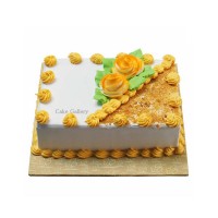 Yellow Square Desing Cake